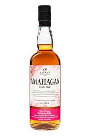 Amahagan World Malt No. 2 Red Wine bottle by LiquorDay, 700mL JQWS, with red wine glass and bottle label visible.