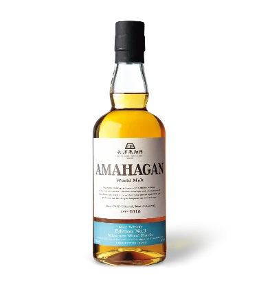 Amahagan World Malt No.3 Mizunara Japanese whisky in a 700mL bottle from LiquorDay, featuring a dark label with Japanese characters.