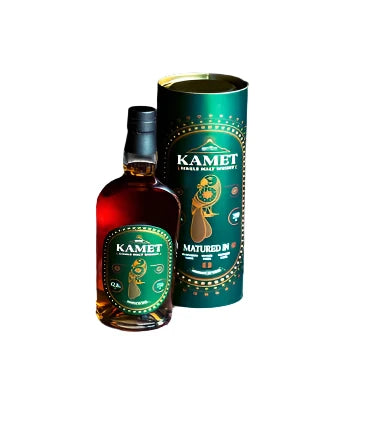 Kamet Triple Cask Single Malt Whisky bottle from LiquorDay, showcasing the rich label and elegant packaging.
