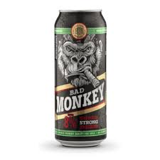 Bad Monkey Strong Lager Beer cans by LiquorDay, 500ml each, featuring bold branding and golden lager appearance.