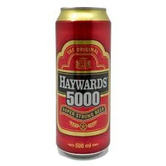 Haywards Strong Lager Beer in 24 x 500ml cans, featuring golden bottles with labels displaying the LiquorDay brand.