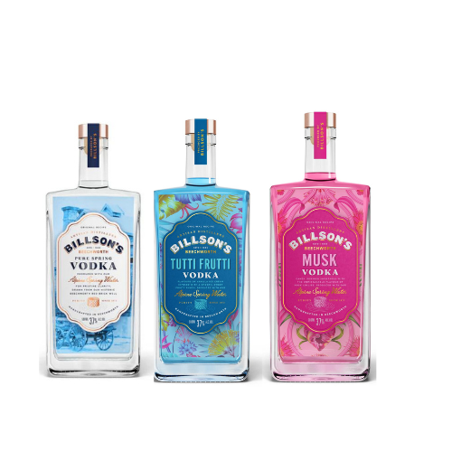 Set of three Billson's vodka bottles from LiquorDay, showcasing different flavors in the collection pack.
