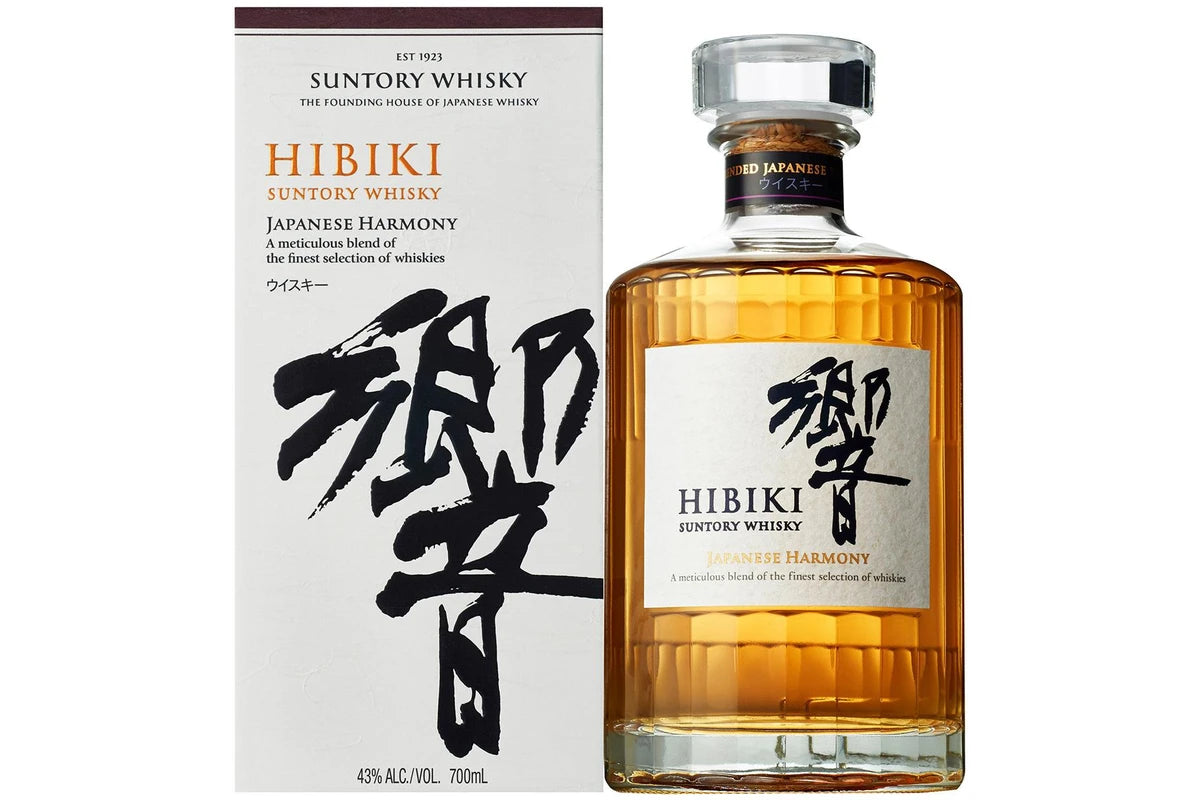 Hibiki Harmony whisky bottle, 700mL, with elegant label and packaging, showcasing LiquorDay branding on the bottle.