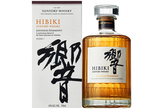 Hibiki Harmony whisky bottle, 700mL, with elegant label and packaging, showcasing LiquorDay branding on the bottle.