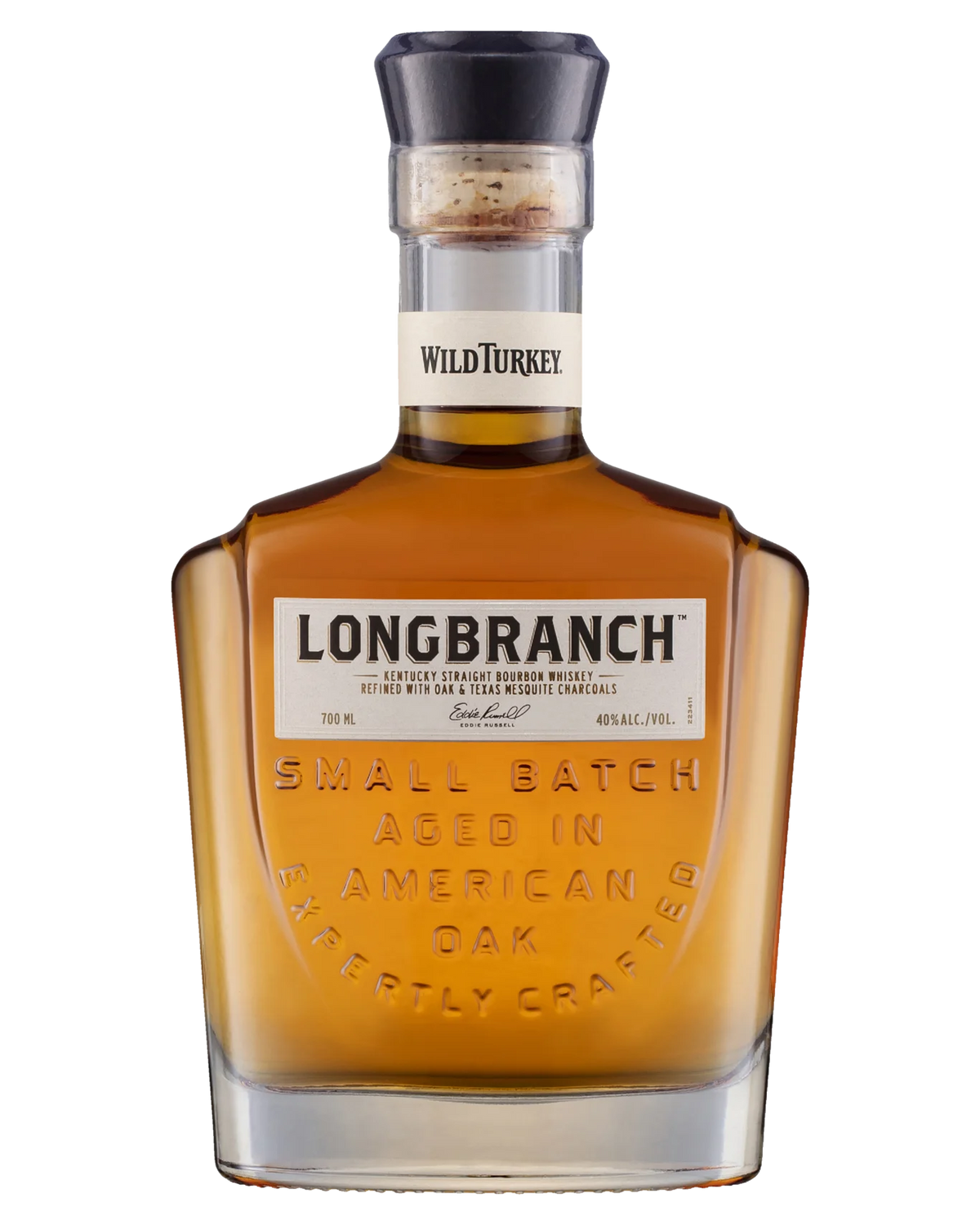 Wild Turkey Longbranch whisky bottle, 700ml, displayed with clear label and distinctive packaging.
