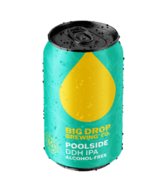 LiquorDay Big Drop Paradiso Zero 375ml bottle, clear glass with blue and green label, showcasing the alcohol-free spirit.