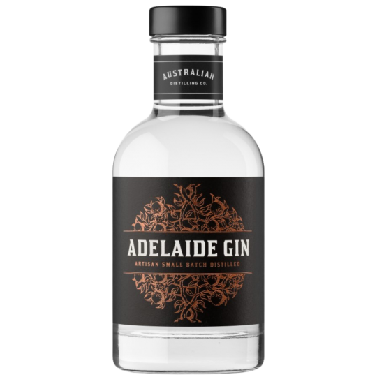 Australian Distilling Co Adelaide Gin, Paramount Australian Dry Gin in a 200mL bottle with clear label and elegant design.