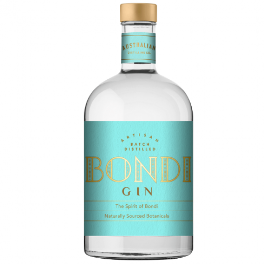 Bottle of Paramount Australian Distilling Co Bondi Dry Gin 700ml with clear label and packaging.