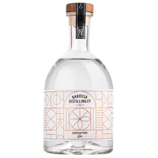 Paramount Barossa Distilling Co. Generations Australian Dry Gin 700mL bottle with clear label and elegant packaging.