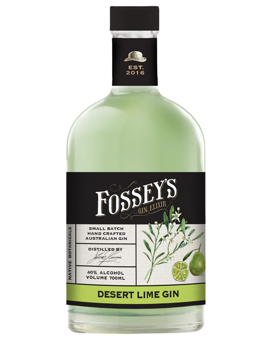 Paramount Fossey's Distillery Desert Lime Gin 700ml Australian dry gin with fresh desert lime flavor in clear glass bottle