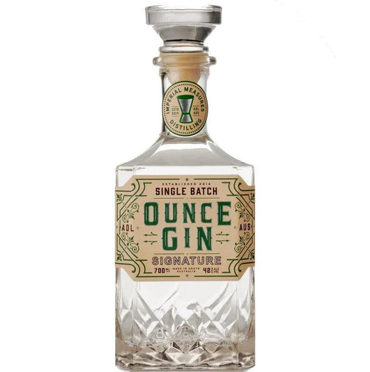 Paramount Imperial Measures Distilling Australian dry gin in 700ml bottle with single batch signature ounce label.