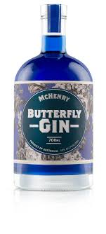 Australian dry gin in a 700ml bottle from McHenry Distillery, Butterfly Gin by Paramount with a sleek label design.
