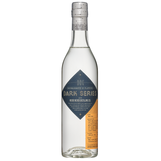 Australian dry gin bottle from Never Never Distilling Co, Mediterranean flavor, 500ml, branded Paramount.