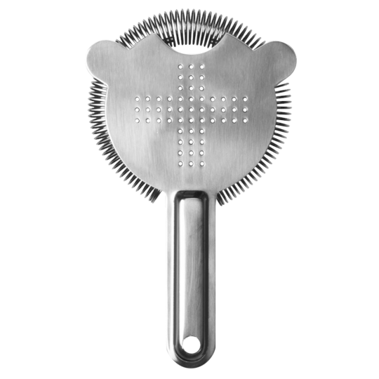 Chrome Duke Strainer from Paramount Uberbartools, a professional bar tool with a sleek, durable design for cocktail preparation.