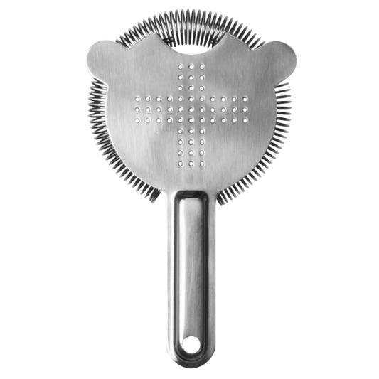 Chrome Duke Strainer from Paramount Uberbartools, a professional bar tool with a sleek, durable design for cocktail preparation.