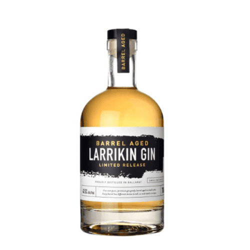 Paramount Larrikin Barrel Aged Gin in a 700mL bottle, showcasing the limited release with a rich, aged appearance.
