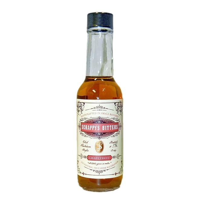 Paramount Scrappy's Grapefruit Bitters 147ml bottle, with label featuring grapefruit images and product details.