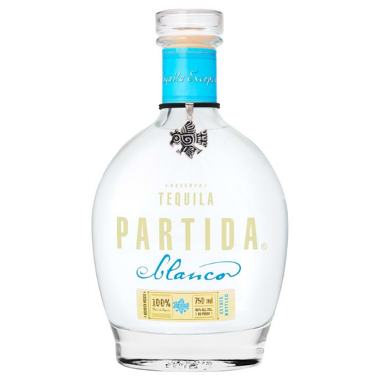 Paramount Partida Blanco Tequila 750ml bottle with clear glass and white label, showcasing the smooth, pure Blanco tequila inside.