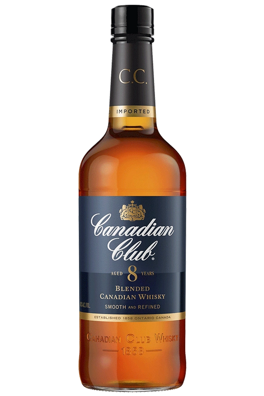 Canadian Club 8 Year Old Blended Malt Whisky in a 700ml bottle, showcasing the Paramount brand and detailed label.