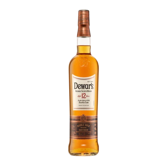 Dewar's 12 Year Old Blended Scotch Whisky bottle, Paramount branded, 700ml, showcasing the whisky's label and packaging.