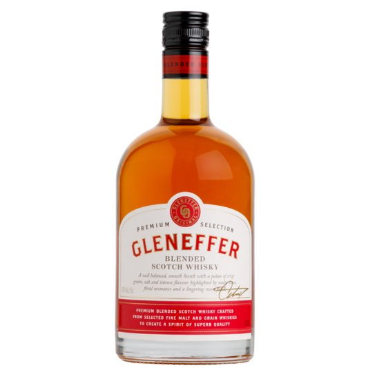 Gleneffer Blended Malt Scotch Whisky by Paramount in a 700ml bottle, showcasing rich amber color and smooth texture.