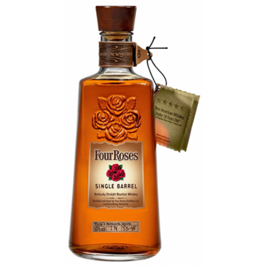 Paramount Four Roses Single Barrel Bourbon Whiskey 700ml bottle with label and cap on a plain background