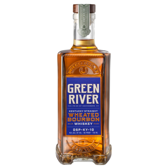 Green River Wheated Kentucky Straight Bourbon Whiskey in a 750mL bottle by Paramount, with a green label and classic bourbon appearance.