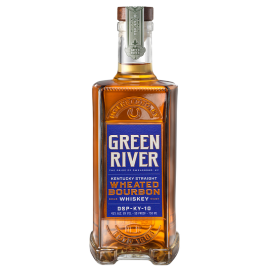 Green River Wheated Kentucky Straight Bourbon Whiskey in a 750mL bottle by Paramount, with a green label and classic bourbon appearance.