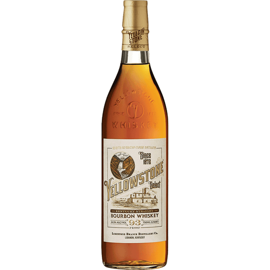 Bottle of Paramount Yellowstone Select Kentucky Straight Bourbon Whiskey in 750ml bottle, with label and amber-colored liquid inside.