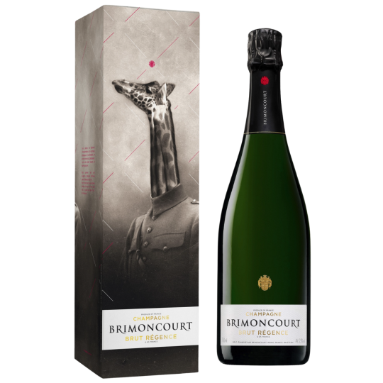 Bottle of Brimoncourt Brut Regence Champagne in a 750ml bottle, showcasing the elegant champagne brand Paramount.