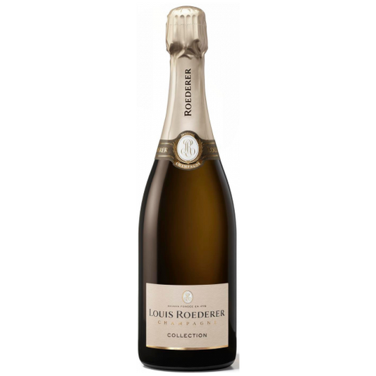 Louis Roederer Collection Naked champagne bottle from Paramount, 750ml, with elegant label and sparkling glass.