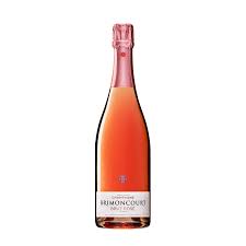 Bottle of Brimoncourt Brut Rose NV Champagne by Paramount, 750ml, with a pink hue and elegant label.