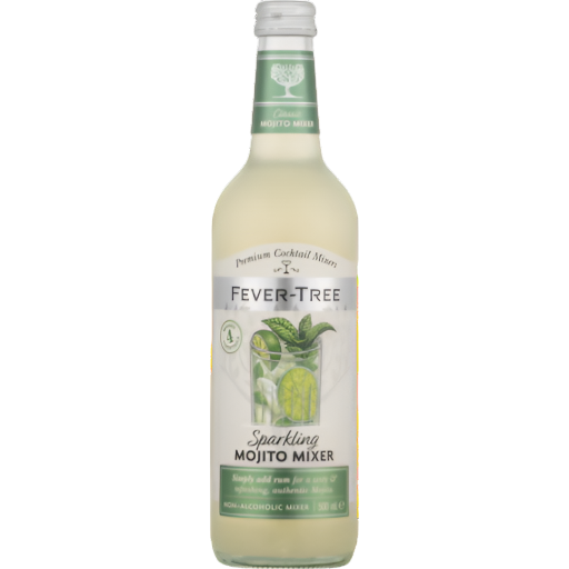 Paramount Fever Tree Mojito Mix 500ml bottle, natural cocktail mixer with fresh lime and mint flavors for mojitos and cocktails.