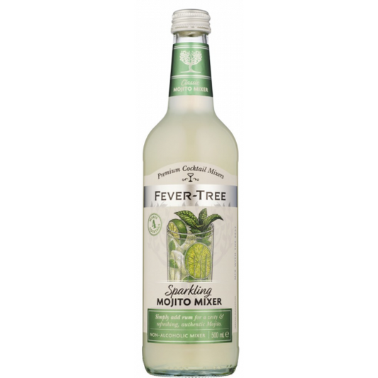 Paramount Fever Tree Mojito Mix 500ml, pack of 8, fresh cocktail mixer for mojitos with natural lime and mint flavors.