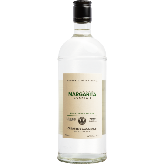 Steinbok Margarita cocktail mixer by Paramount in a 700ml bottle, showcasing the authentic Batching Co. flavor for drinks.