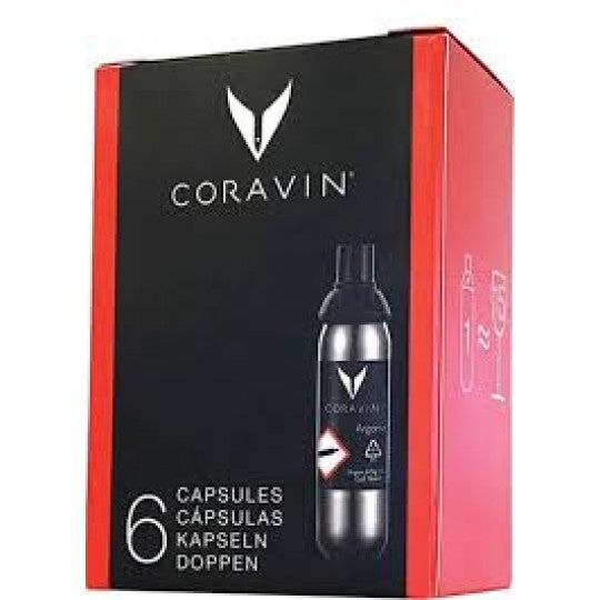 Paramount Coravin Still Wine Argon Gas Capsules 6-pack, 21ml containers for preserving wine freshness