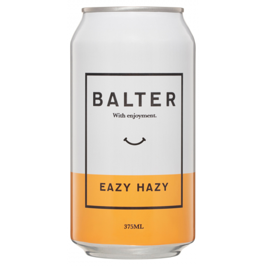 Sixteen 375ml cans of Paramount Balter Hazy IPA craft beer, with colorful label designs on the cans.
