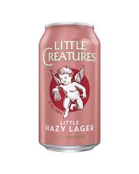 24-pack of Little Creatures Little Hazy Lager craft beer cans by Paramount, featuring 375ml hazy lager cans.