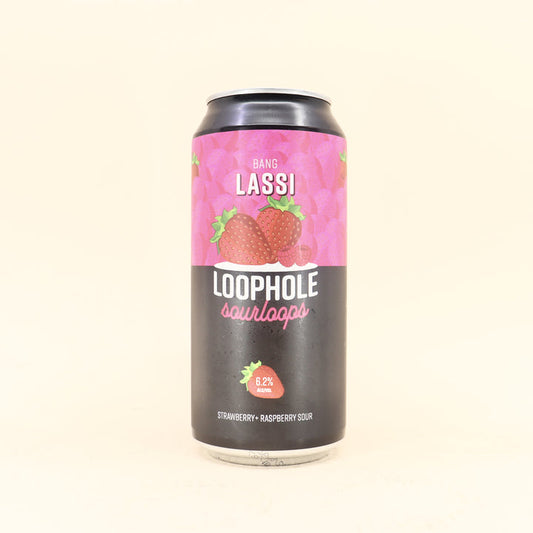 Paramount Loophole Sourloops craft beer carton with 16 strawberry and raspberry flavored 440ml bottles, vibrant packaging and labels