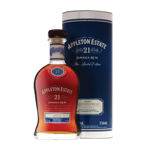 Paramount Appleton Estate 21 Year Old Dark Rum in a 750ml bottle with rich amber color and detailed label.