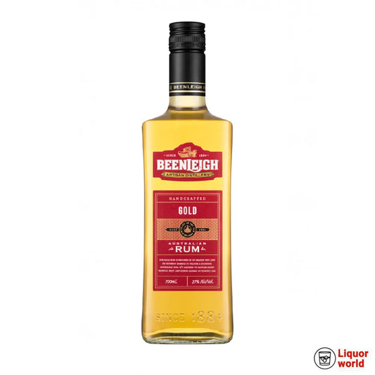 Beenleigh Gold dark rum in a copper pot still bottle by Paramount, 700ml, showcasing the rich amber color and detailed label.