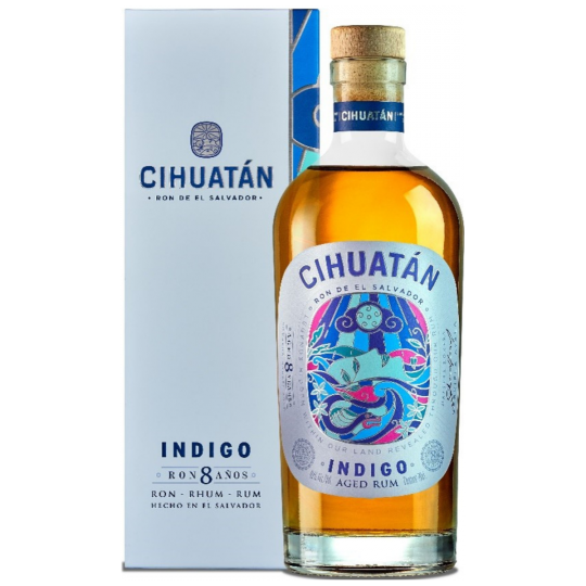 Dark rum bottle of Cihuatan Rum Indigo 8 Year Old by Paramount, showcasing the 700mL dark rum packaging.