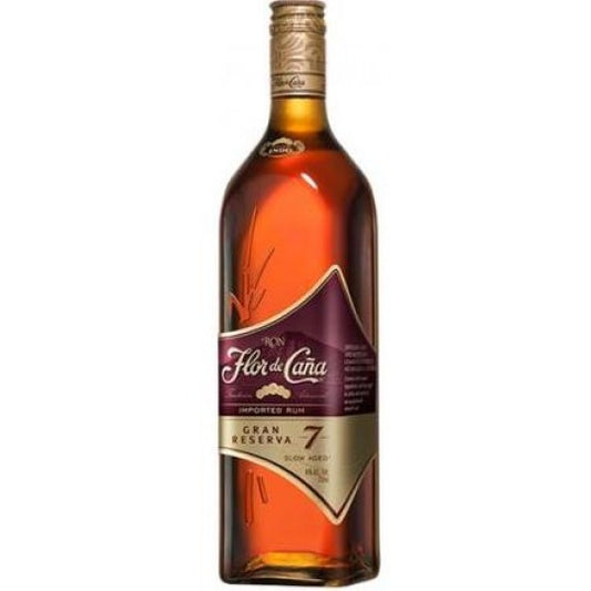 Paramount Flor de Caña Grand Reserve 7 Year Old dark rum in 700ml bottle with label and packaging visible.