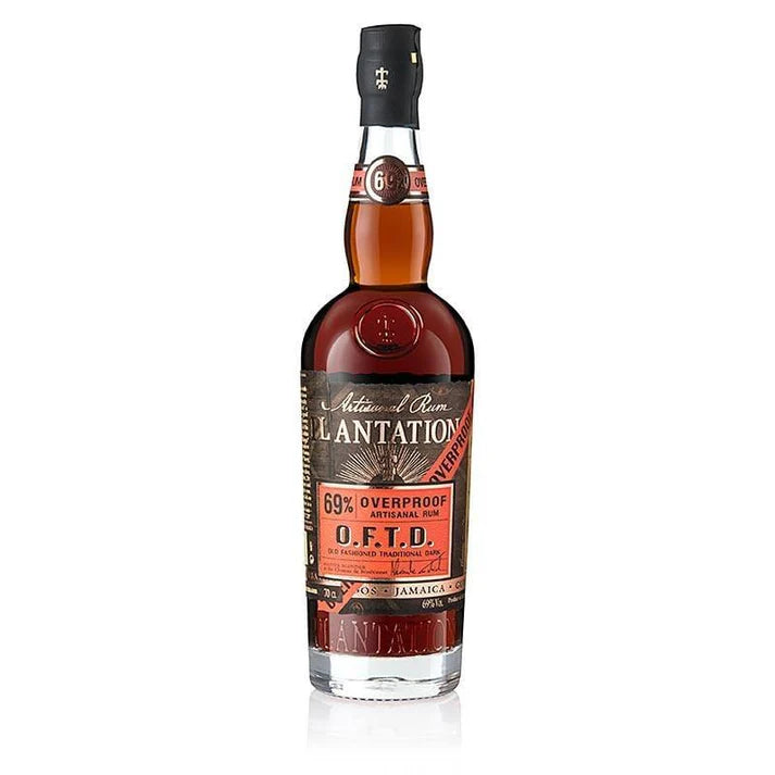Bottle of Paramount Plantation OFTD Overproof Dark Rum in 700mL glass bottle against a neutral background