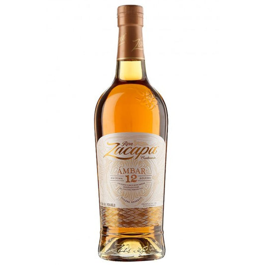 Paramount Zacapa Centenario Ambar 12 Year Old dark rum bottle, 1 liter with rich amber color and detailed label.