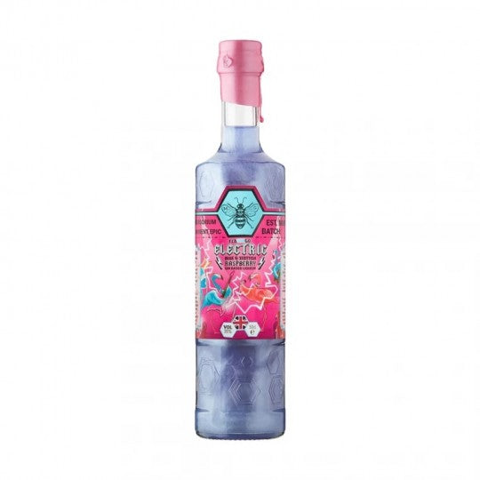 Paramount Zymurgorium Glagingo Electric Blue Raspberry Gin 500ml bottle with vibrant blue liquid and label details.