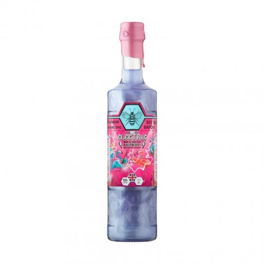 Paramount Zymurgorium Glagingo Electric Blue Raspberry Gin 500ml bottle with vibrant blue liquid and label details.