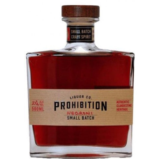 Paramount Prohibition Bathtub Cut Negroni Gin 500ml in a clear glass bottle with a black label and gold accents.