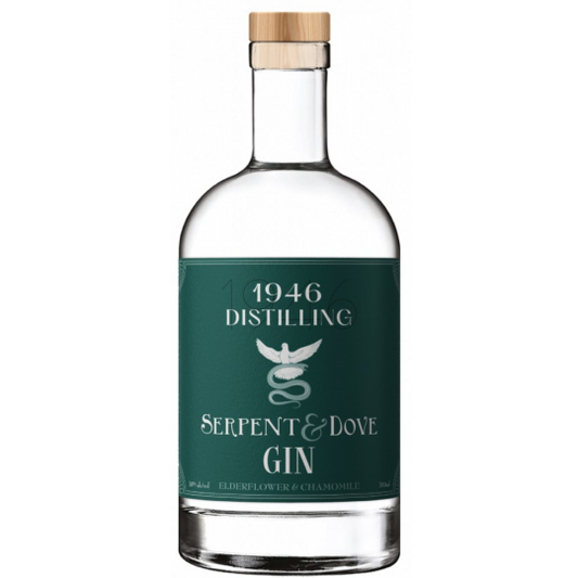 Paramount 1946 Distilling Elderflower and Chamomile Gin 700ml bottle with floral labels and clear glass bottle.