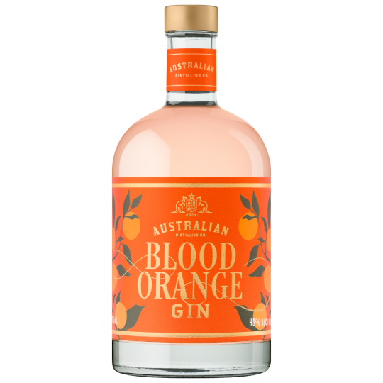Australian Distilling Co Blood Orange Flavored Gin by Paramount in a 700ml bottle, showcasing vibrant orange-infused gin.
